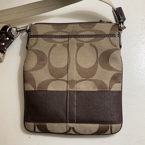 Tan Coach crossbody bag